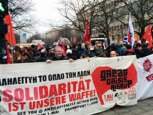 Manifestação em Berlim em solidariedade à Grécia