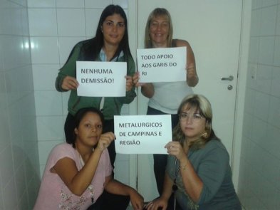 Metalurgicos de Campinas apoiam a luta dos trabalhadores garis em RJ!