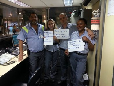 Metroviários da Estação Republica apoiam a luta dos Garis no RJ!