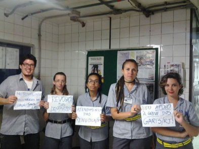 Metroviários da Estação Santa Cruz apoiam a luta dos Garis no RJ!